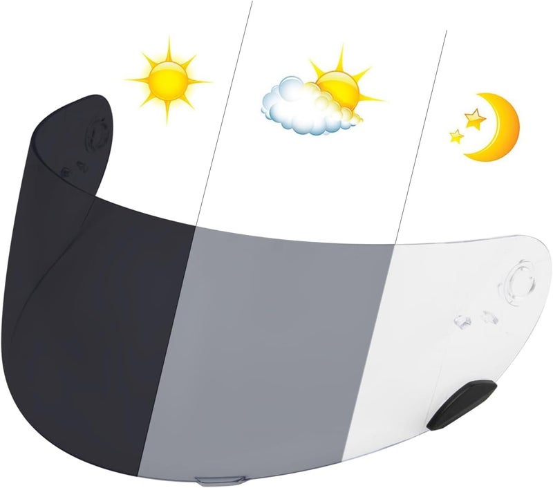 psler Photochromic Qualifier Visor- Qualifier DLXHelmet Visor Motorcycle Face Shield Accessories Replacement for Bell Qualifier/Star/Vortex/RS-1/Revolver,Photochromic - Image 3